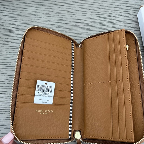 Henri Bendel never used Wallet. Tan and black with studs.$89 was $188 - Picture 5 of 6